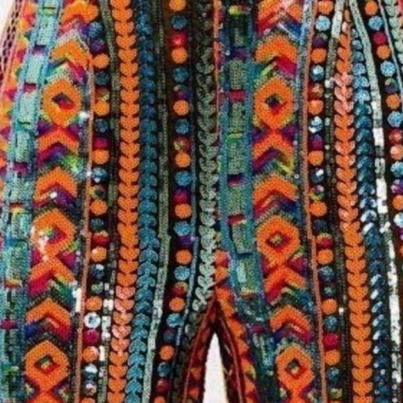“IT’S A FREAKIN’ FIESTA!” Sequin Wide Leg Flares - Picture 4 of 14